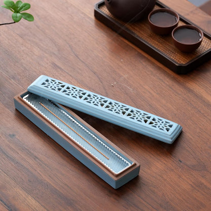 CEREMONY Incense Holder for Sticks, Ceramic Insence-Stick Holder Ash Catcher, Incense Holder Timkburner for Meditation Yoga Spa Room Incense Holder (Lever Brown)