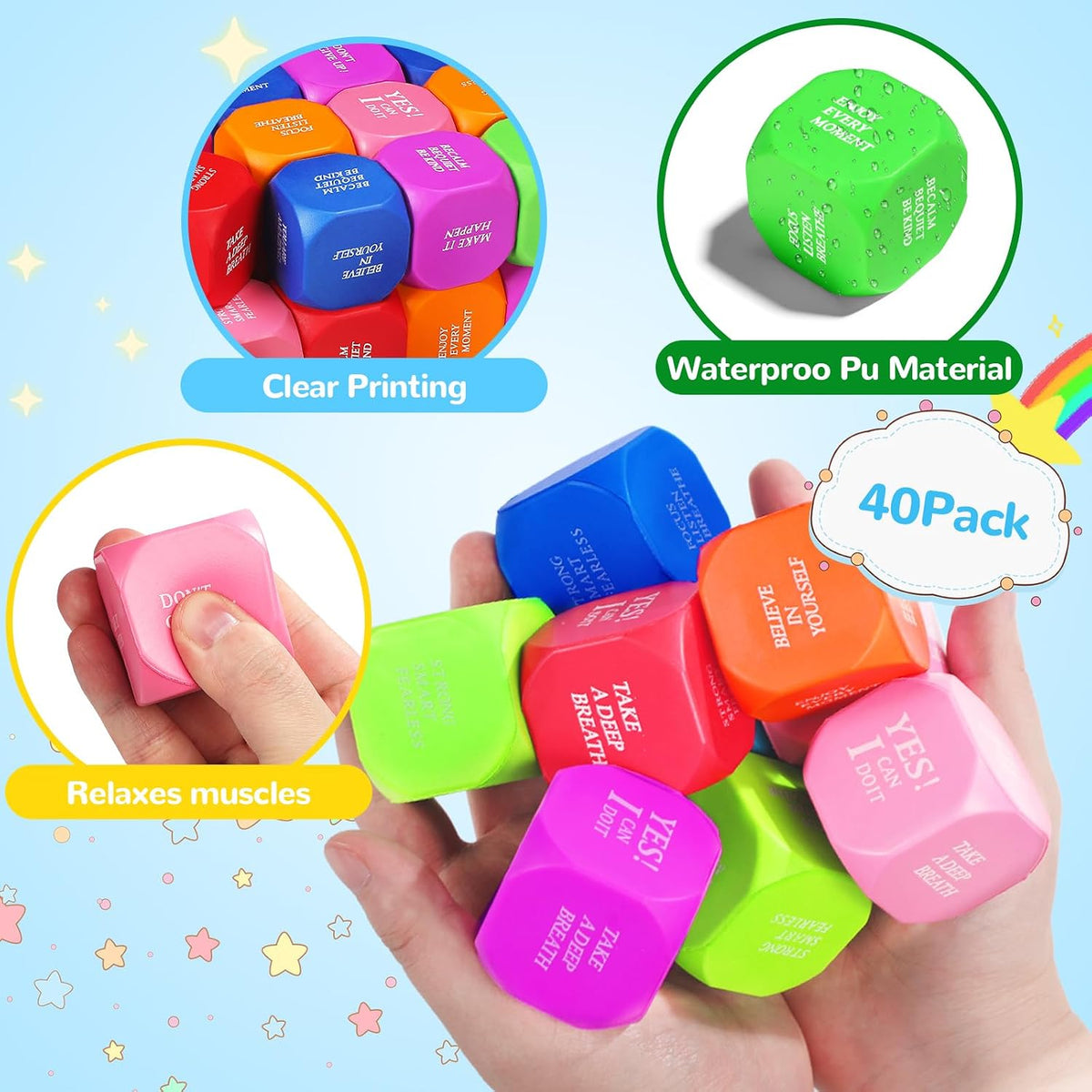 108 Pack Motivational Stress Balls Bulk for Adults & Kids Foam Stress Toys