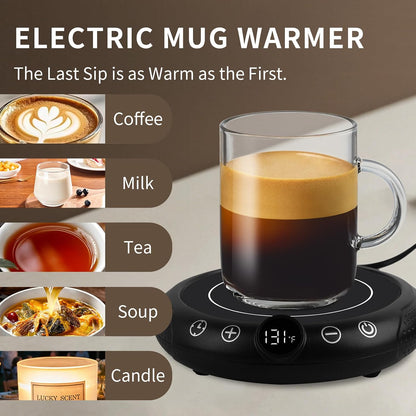 Coffee Mug Warmer, Valentines Day Gifts for Her Wife Girlfriend Daughter Him, Electric Cup Warmer for Desk, Candle Warmer Plate 8-Temp Setting & 1-12H Timer, Birthday Gifts for Women Men