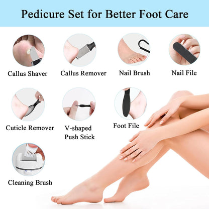 Callus Remover for Feet Electric Foot File, 13-in-1 Professional Pedicure Tools Foot Care Kit, Foot Scrubber Pedi for Hard Cracked Dry Dead Skin, 3 Rollers, 2 Speed, Battery Display (Black2)
