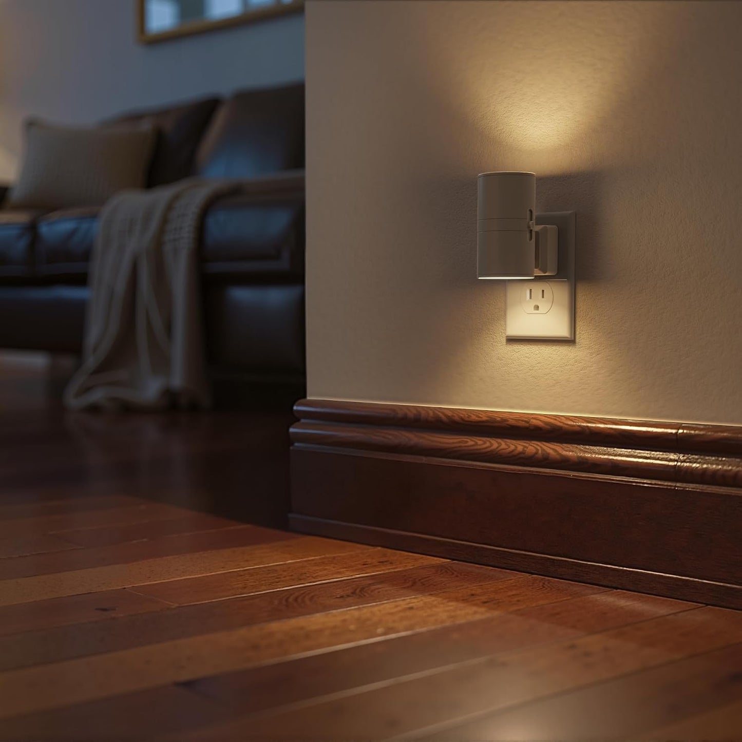 Briignite Night Lights Plug into Wall, Modern LED Night Light Plug in, Dusk to Dawn Sensor,Amber Night Light 0-100LM Adjustable Brightness, Dimmable NightLight for Hallway, Bedroom, Stairway, 2 Pack