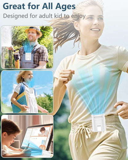 Waist Fan Clip On Shirt Fan-Mini Light Weight Portable Fans that Blow Cold Air,Small Personal Battery Powered Fans,Belt Body Under Shirt AC Cooler,Quiet Wearable Hanging Neck Fan for Women Men Kids