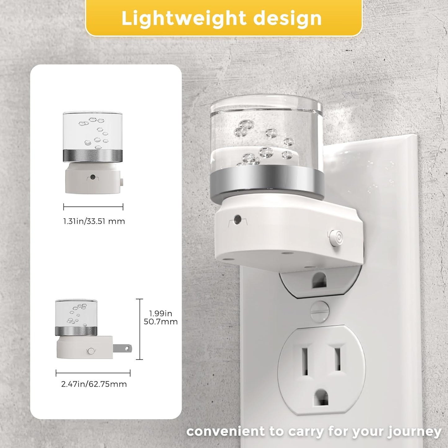 L LOHAS LED Night Light, Dimmable Night Lights Plug into Wall, Automatic Night Lights Plug in with Auto Light Sensor,Adjustable Brightness Amber LED Night Light, for Bedroom Hallway Home Decor