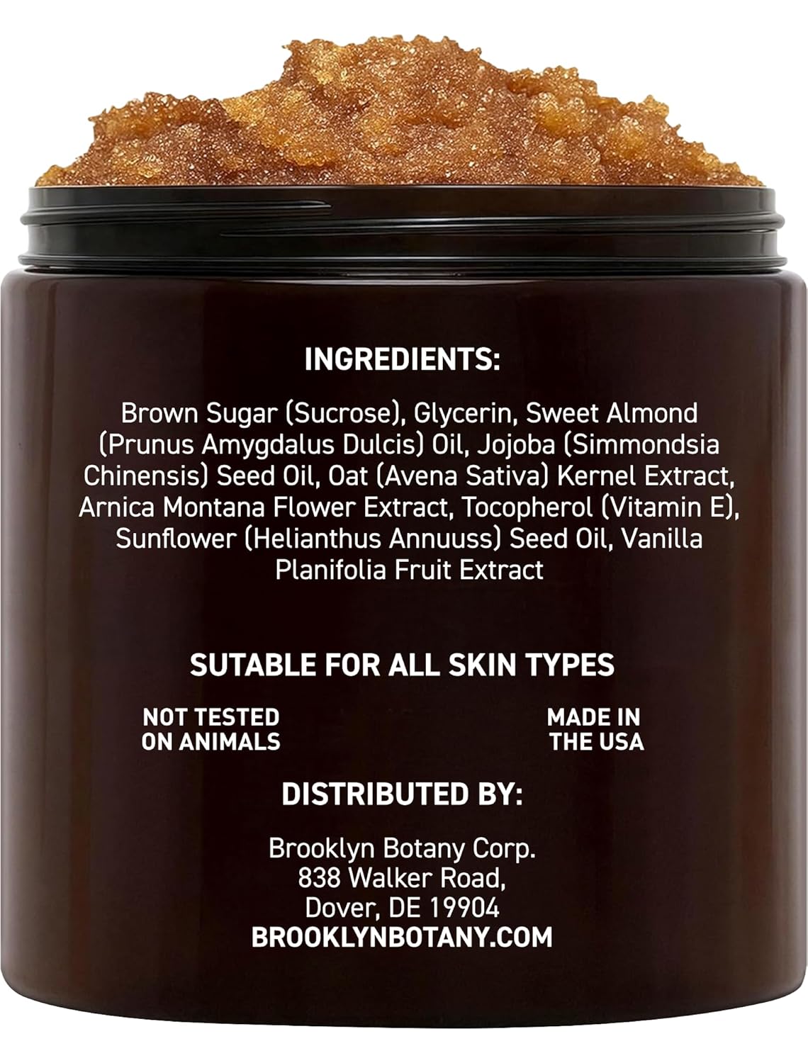 Brooklyn Botany Coconut Milk Body Scrub - Moisturizing and Exfoliating Body, Face, Hand, Foot Scrub - Fights Stretch Marks, Fine Lines, Wrinkles - Great Gifts for Women & Men - 10 oz
