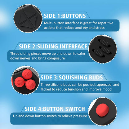 Fidget Dodecagon-12 Sided Fidget Toy Stress Relief Cube for Children and Adults, Silent Compact Classroom Gifts Stocking Stuffers for Teen Boys, Kids(B3 Blue Sky)