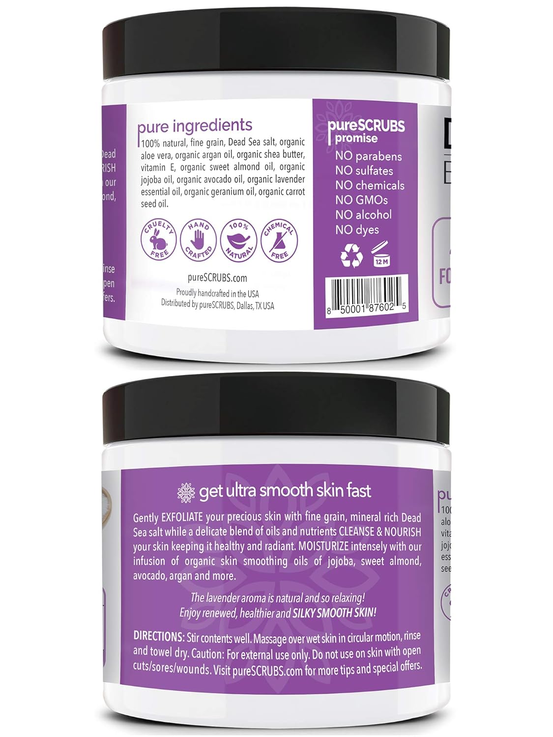 pureSCRUBS Premium Cucumber Body Scrub Set, Exfoliating Dead Sea Salt Scrub | Ultra Skin Smoothing, Deeply Moisturizing, Shower Scrub for Women, Softens Rough, Dry Skin, Includes Loofah, Spoon & Soap