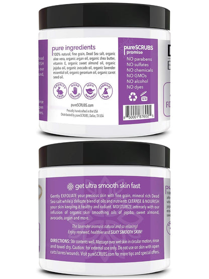 pureSCRUBS Premium Cucumber Body Scrub Set, Exfoliating Dead Sea Salt Scrub