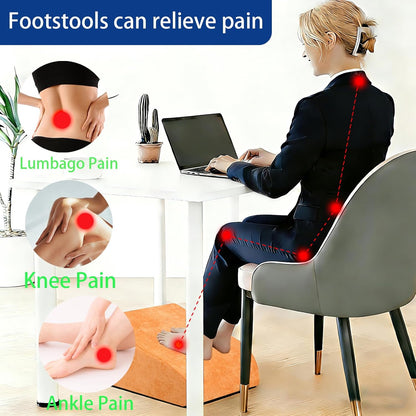 Foot Rest for Under Desk at Work, Ergonomic Under Desk Footrest with Washable Cover for Office, Home & Gaming Leg Elevation Pillow Black