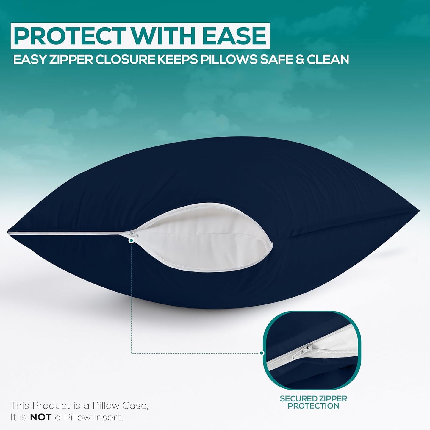 Utopia Bedding Premium 100% Waterproof Pillow Protectors with Zipper Standard Size (Set of 4), Bed Bug and Dust Mite Proof Zippered Pillow Covers, Pillow Encasement Cases, Gray