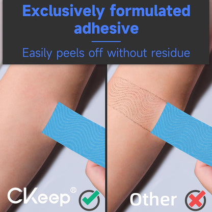 CKeep Kinesiology Tape, Uncut Premium Elastic Athletic Tape 2 Rolls, Beige | Original Cotton Latex Free Kinetic Tape, Breathable & Waterproof Sports Tape for Muscle and Joint Support, 2inch x 16ft