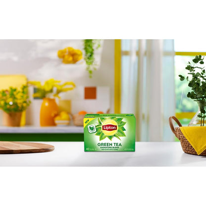 Lipton Signature Blend Green Tea with Jasmine 240-Count Tea Bags Hot or Iced Caffeinated Unsweetened Flavonoids Bioactives 40ct (6-Pack) for Tea Lovers Gift Set Specialty Tea