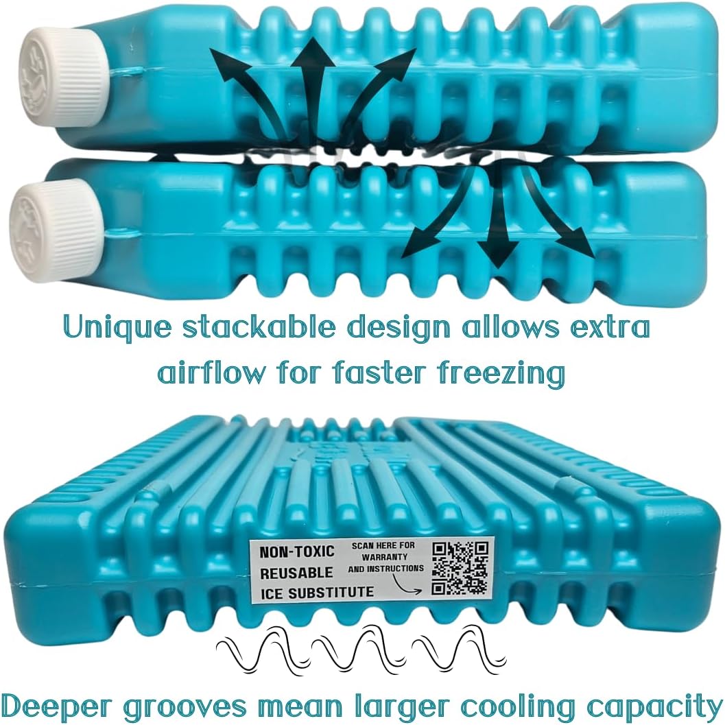 Arizona Ice Large Industrial Ice Packs | Replaces 10lbs of Ice |18°F (-8°C) | Deepest Grooves | May Freeze Drinks | USA Company | 12" x 9" | Two Pack