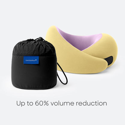 Ostrichpillow Go Neck Pillow, Travel Pillows for Airplanes, Premium Memory Foam Travel Pillow, 360º Ergonomic Design, Asymmetrical Sides, Travel Bag Included, Washable Modal Cover