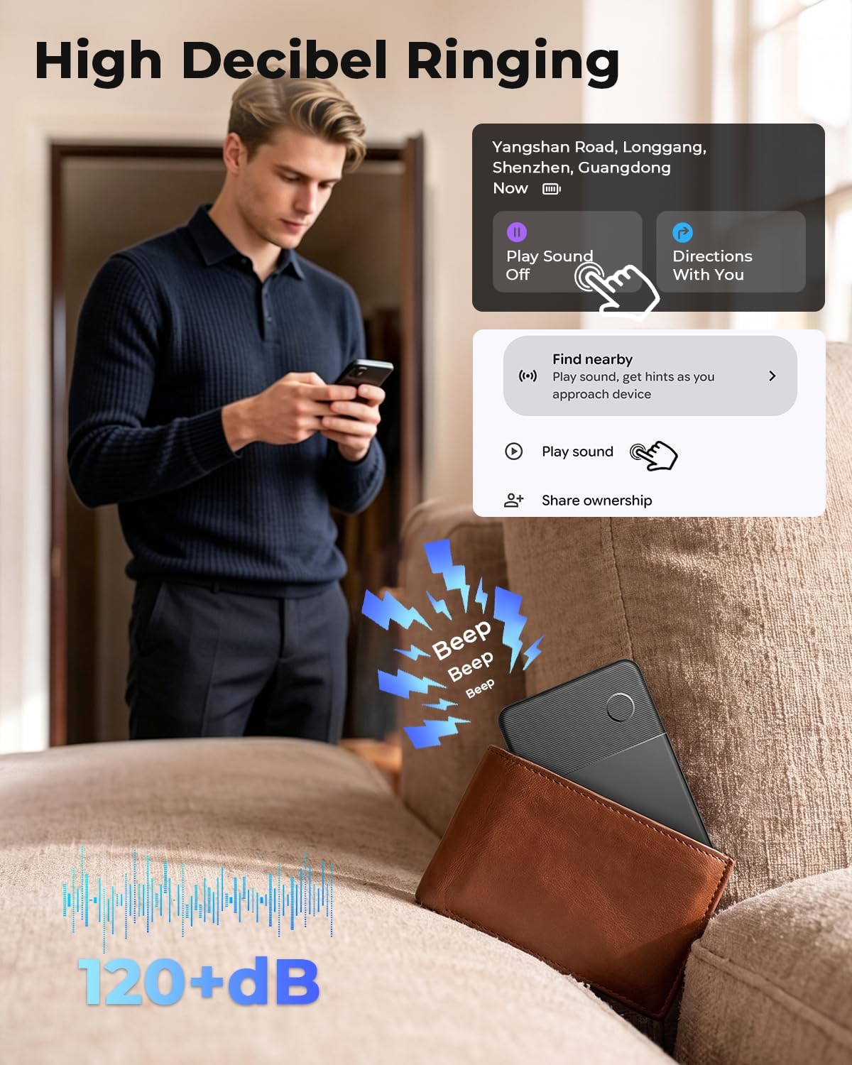 Wallet Tracker Card (iOS and Android),0.04in Ultra-Thin Smart Tracking Card