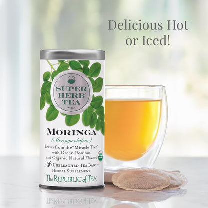 The Republic of Tea SuperHerb Organic Moringa Herbal Tea, 36 Count