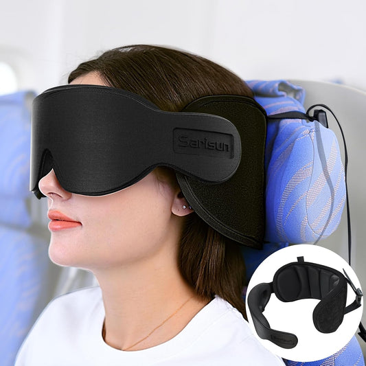 SARISUN Travel Pillow for Airplanes Sleep, Seat Strap for Stable Support