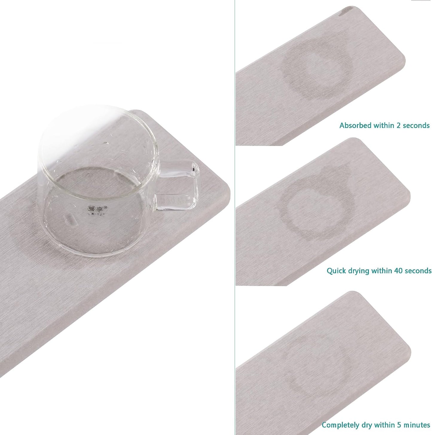 NiuYichee Set of 4 Water Absorbent Diatomite Coasters, Dish Soap Stone Tray