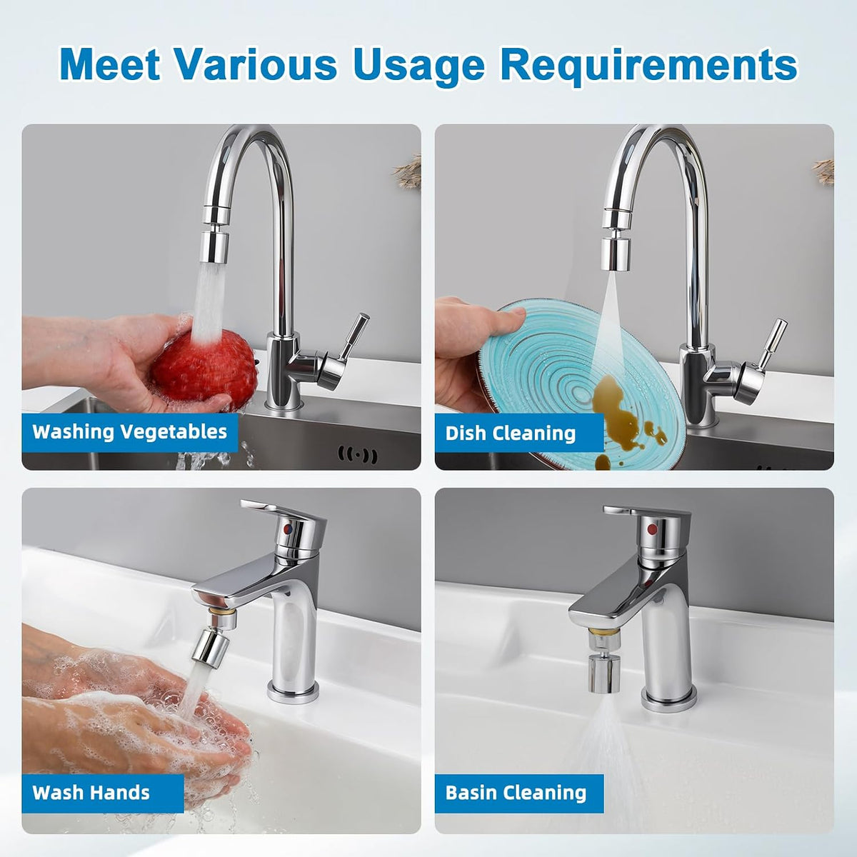 Hibbent NSF/ANSI/CAN 61 & cUPC Certified Faucet Aerator, Chrome