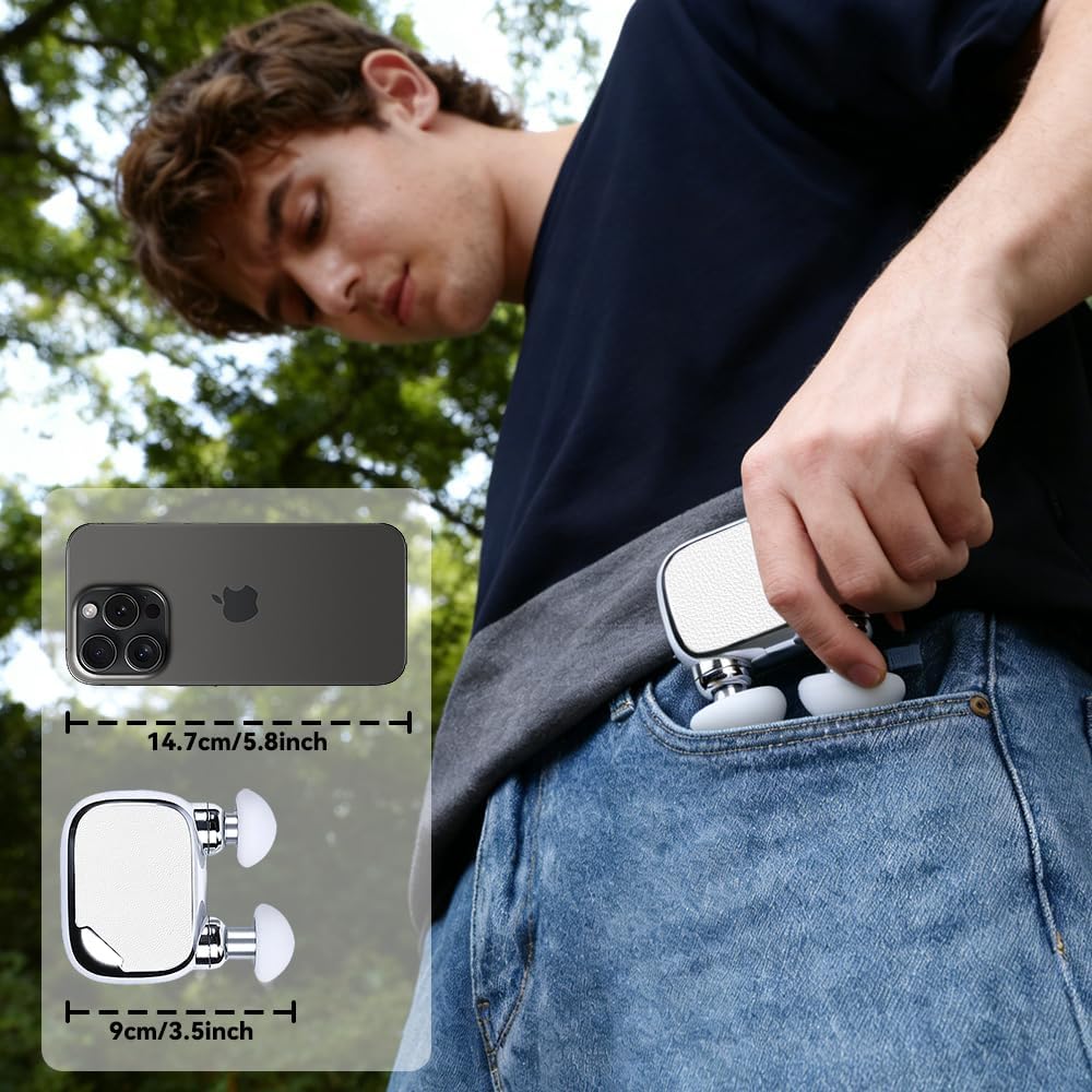 Pocket Massage Gun, Dual Heads Mini Muscle Massager with Brushless Motor, 3 Massage Heads, Portable Deep Tissue Massager for Travel, Gym, Gifts for Men Women Dad Mom