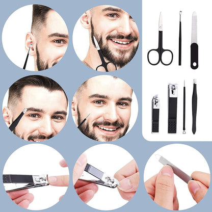 Manicure Set Men Finger and Toe Nail Clippers Set Professional Manicure Pedicure Kit with Travel Case Personal Care Tools Accessories Nail Grooming Kit Gifts for Men Women Father Mother