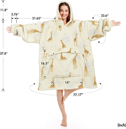 Narecte Cozy Oversized Blanket Hoodie Wearable Blanket Adults Soft Hooded Blanket Hoodie Birthday Gifts for Women Christmas - Colors A