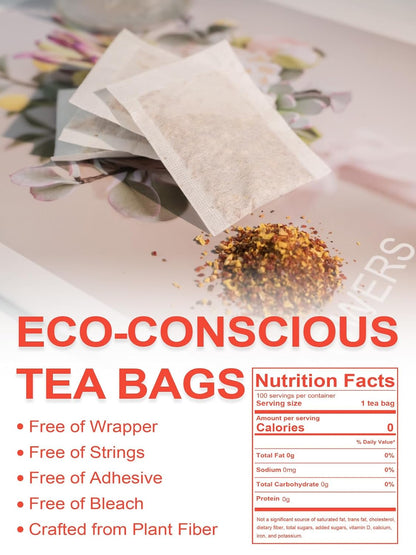TeeLux Rose Hips Tea Bags, Fruity Flavor and Aroma, Caffeine-free, 100Count