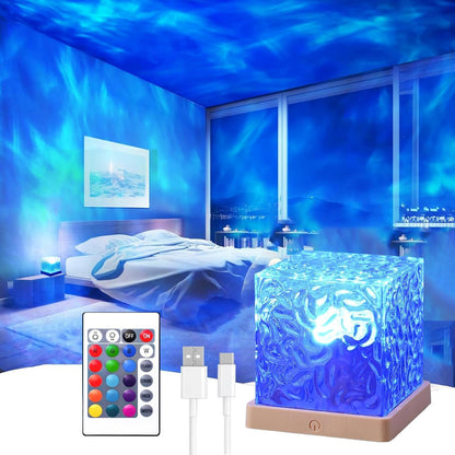 Ocean Wave Projector Light, Water Ripple Mood Lighting Ambient Room Decor