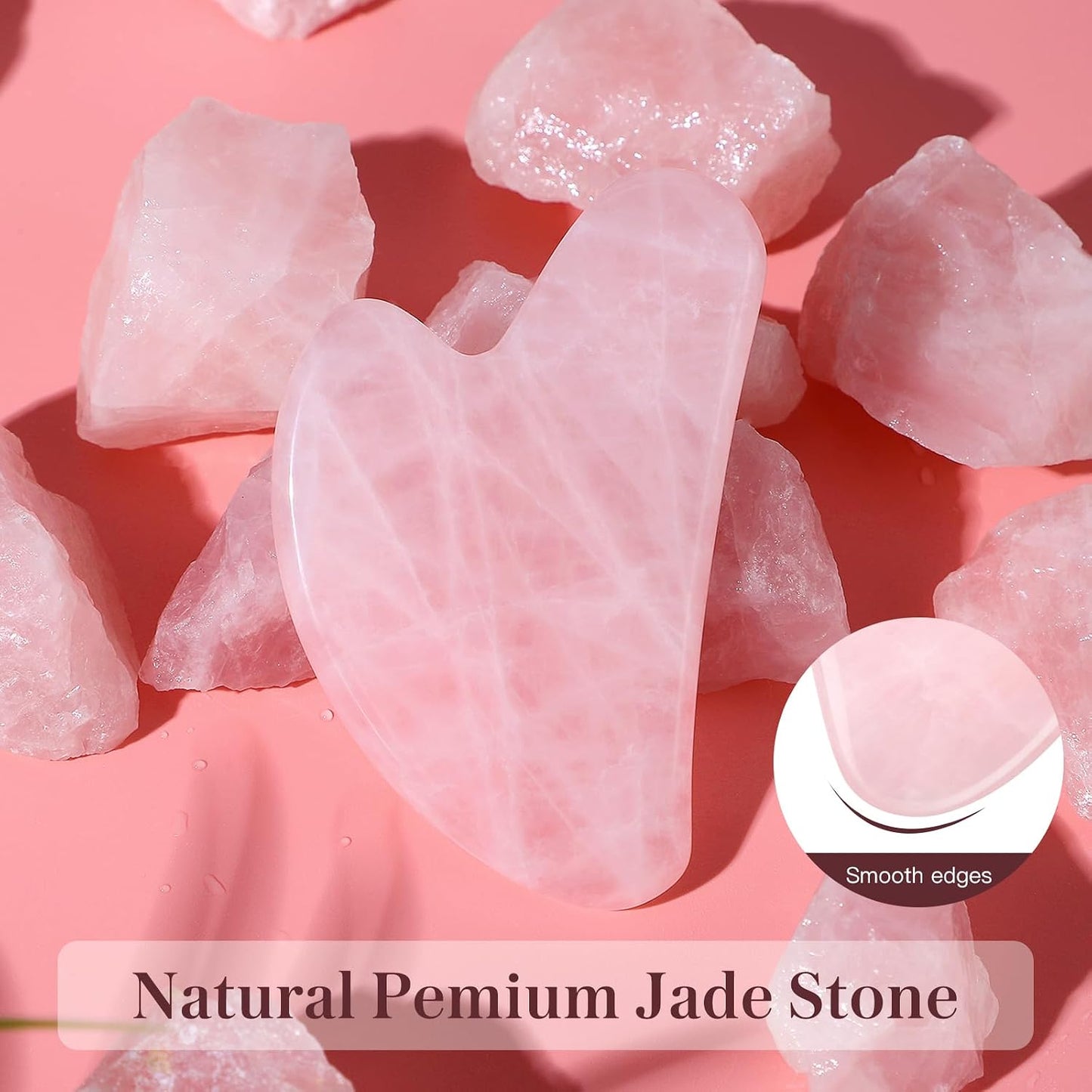 rosenice Gua Sha Facial Tools Guasha Tool Gua Sha Jade Stone Manual Massage Sticks for Jawline Sculpting and Puffiness Reducing for Face Body Tensions Reduce Festive Gifts