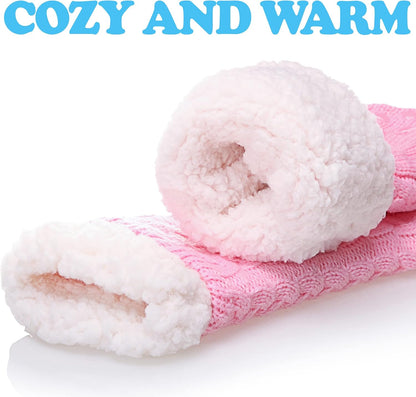 SDBING Women's Winter Super Soft Warm Cozy Fleece Lined Fuzzy Slipper Socks with Grippers