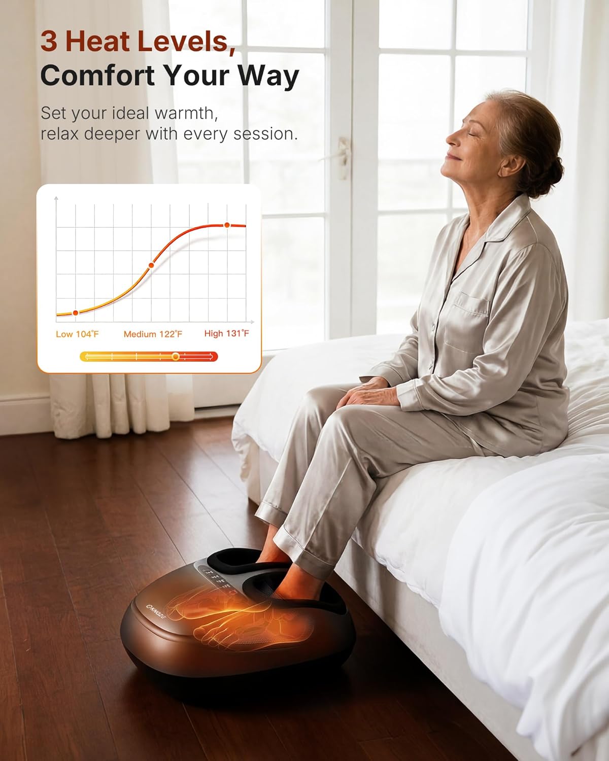KNQZE Shiatsu Foot Massager with Heat, Compression, Deep Kneading Foot Massage for Plantar Fasciitis Relief, Remote Control, Multi Massage Modes, Auto Shut-Off Timer, FSA Eligible, Gifts for Women Men