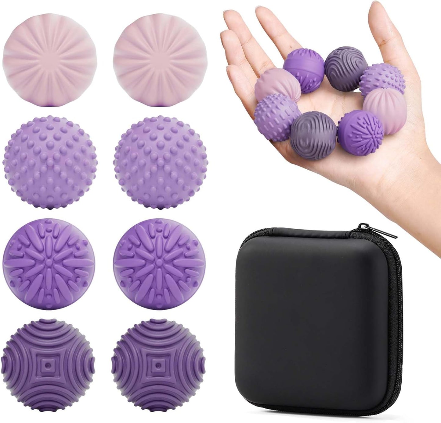 luckdoor Silicone Magnetic Balls Fidget Toys for Adults & Teens,4PCS Stress Relief Sensory Toys for Autism ADHD Anxiety,Fun Textures Gadgets,Office Desk Toy,Stocking Stuffers for Men Women Teen Gifts