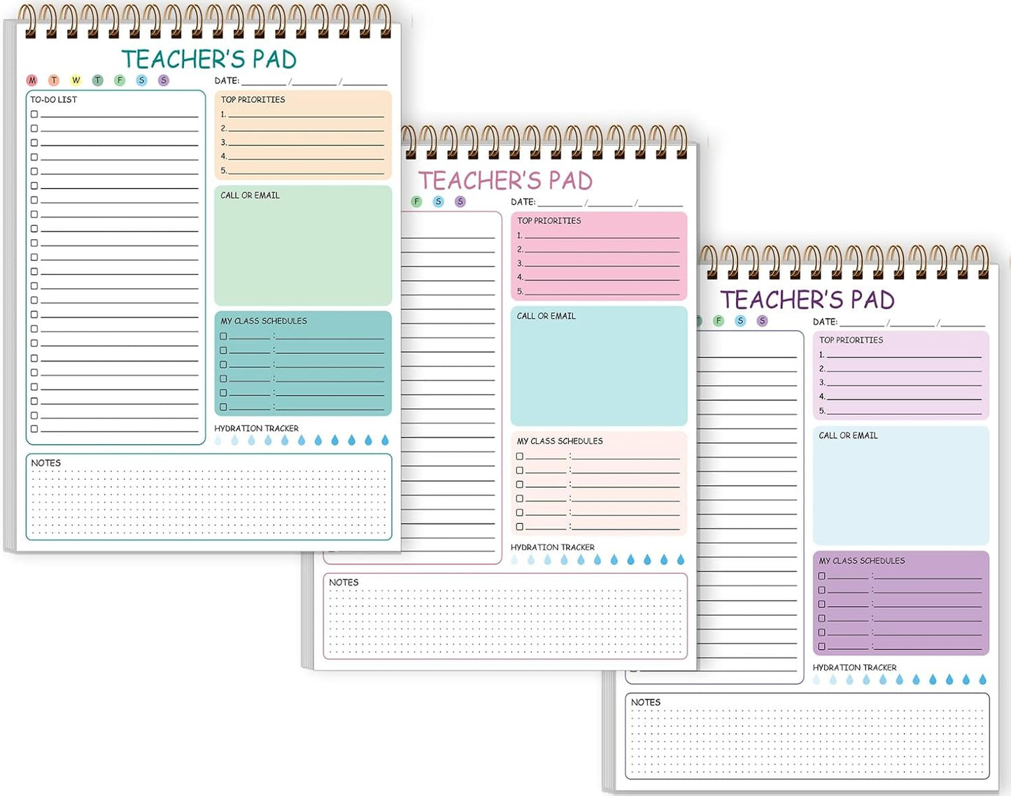 Teacher Notepad - A4 Teacher To Do List Notepad, Spiral Checklist Notebook Organizer for Teachers Notes Task Appointment, Teacher Appreciation Gifts, 8'' x 11'', Green
