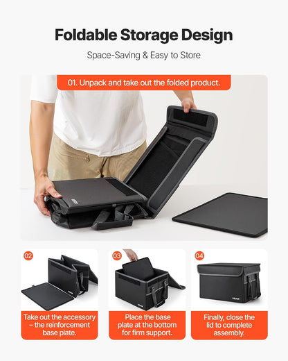 VEVOR Fireproof Document Bag, 1832 ℉ Heat Insulated Fireproof & Waterproof Bag, Portable Multi-Layer File Storage Security Organizer Home Office Travel Use, for Passports, Important Documents, Files