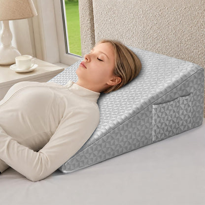 Nordjager Wedge Pillow for Sleeping, 24 x 24 x 10 Inch Bed Wedge