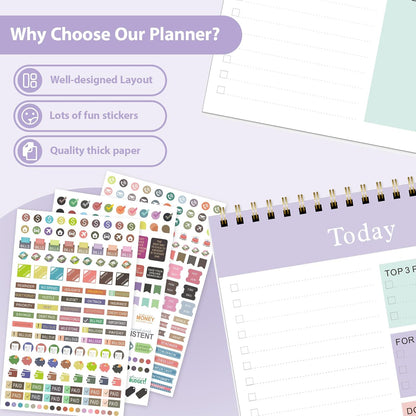Weekly To Do List Notepad, Undated Planner with 52 Sheets (8.5''x11'') | Desk Accessories and Supplies, Women & Man, Home School & Work