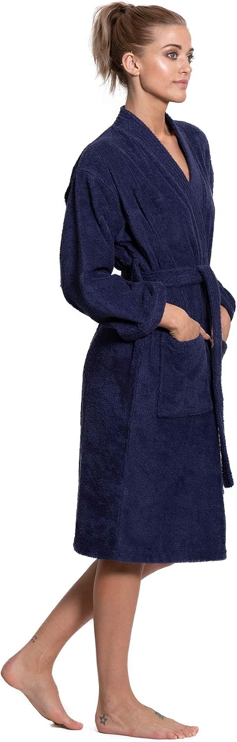 Turkuoise Soft & Absorbent Towel Robe, 100% Cotton Turkish Terry Cloth Kimono Bathrobes for Women