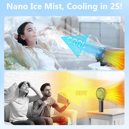 6000mAh Portable Handheld Misting Fan Rechargeable