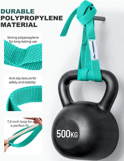 Trideer Non-Elastic Stretching Strap with Loops for Physical Therapy & Rehab, Knee Hip Leg ROM Post-Surgery, Yoga Strap for Stretching, Leg Lifter Strap Mobility Aid, Hamstring Calf Back