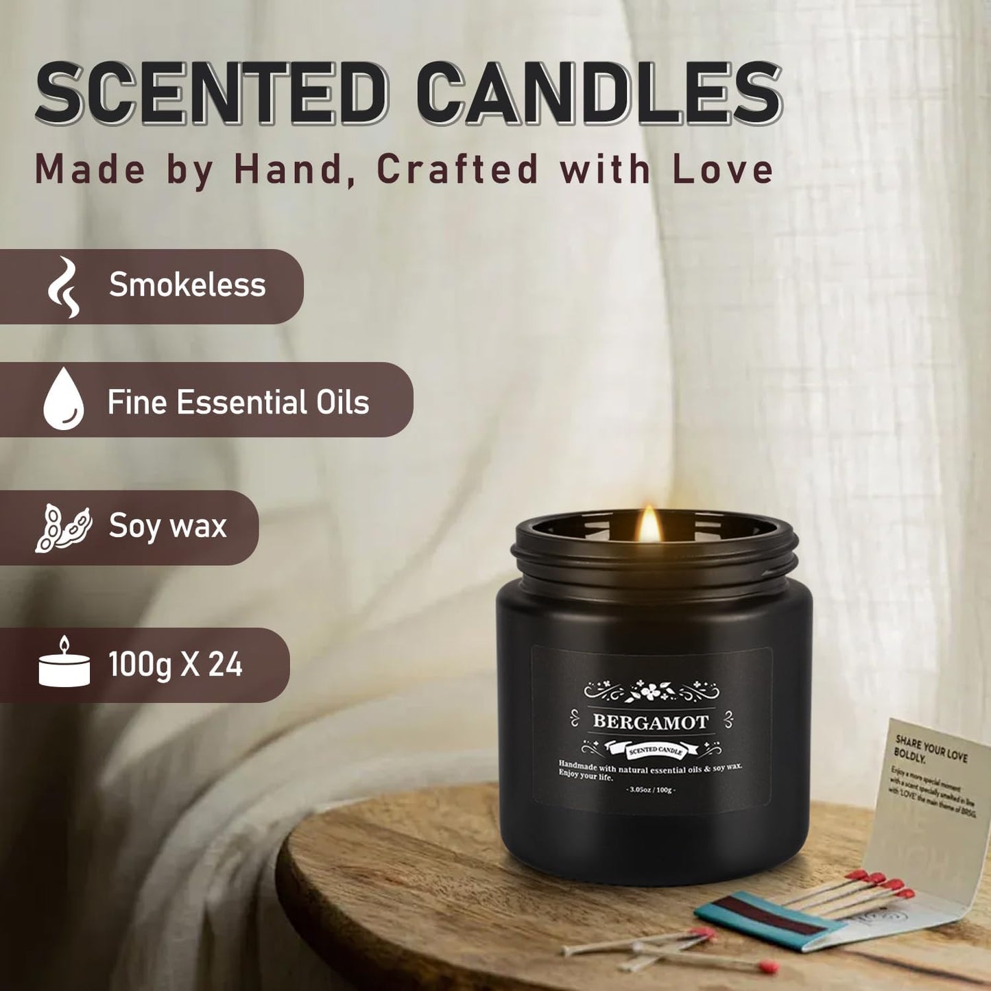 36 Pack Scented Candles Set for Home, Relaxing Stress Relief, Aromatherapy - Natural Soy Wax and Fragrance - Gifts for Women, Mom, Best Friend, Wife, Birthday