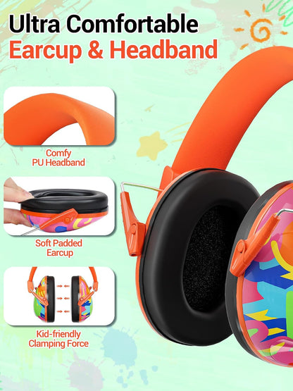 Dr.meter Ear Muffs for Noise Reduction: 27.4SNR Noise Cancelling Headphones for Kids Adults, EM100 Adjustable Hearing Protection Earmuffs for Monster Jam, Autism Sensory, Concerts, Fireworks