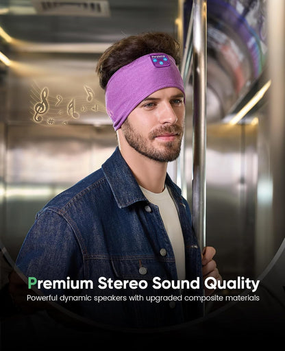 Perytong 2 Pack Sleep Headphones, Sleeping Headphones | Bluetooth Headband with Ultra-Thin HD Stereo Speaker, Wireless Headphone for Sports, Insomnia, Yoga, Air Travel, Meditation