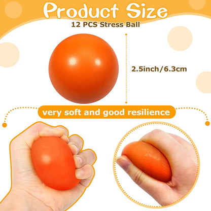 24 Pcs White Foam Stress Ball Squeeze Stress Relief Balls for Kids and Adults Hand Exercise Sensory Relief Toys for Anxiety ADHD Autism （White）