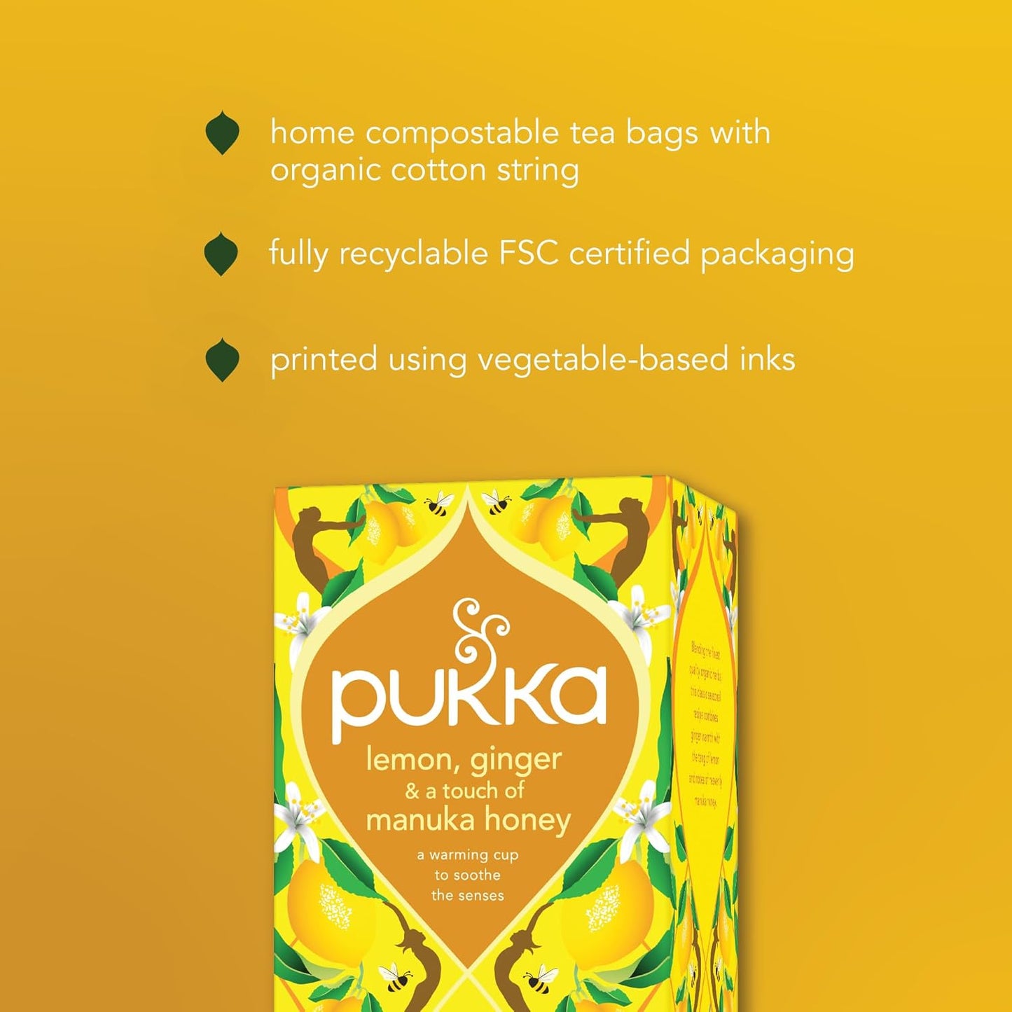 Pukka, Tea Lemon Ginger Manuka Honey Organic, 20 Count