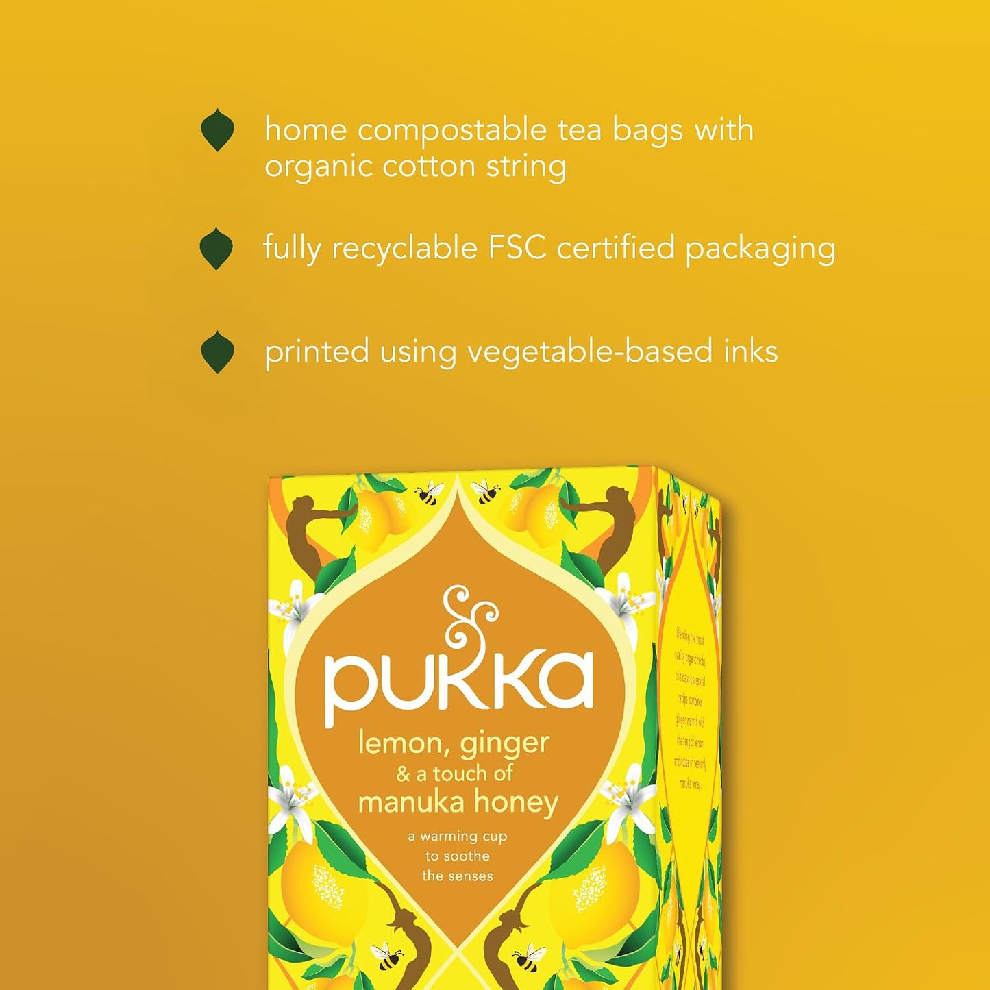 Pukka, Tea Lemon Ginger Manuka Honey Organic, 20 Count