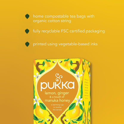 Pukka, Tea Lemon Ginger Manuka Honey Organic, 20 Count