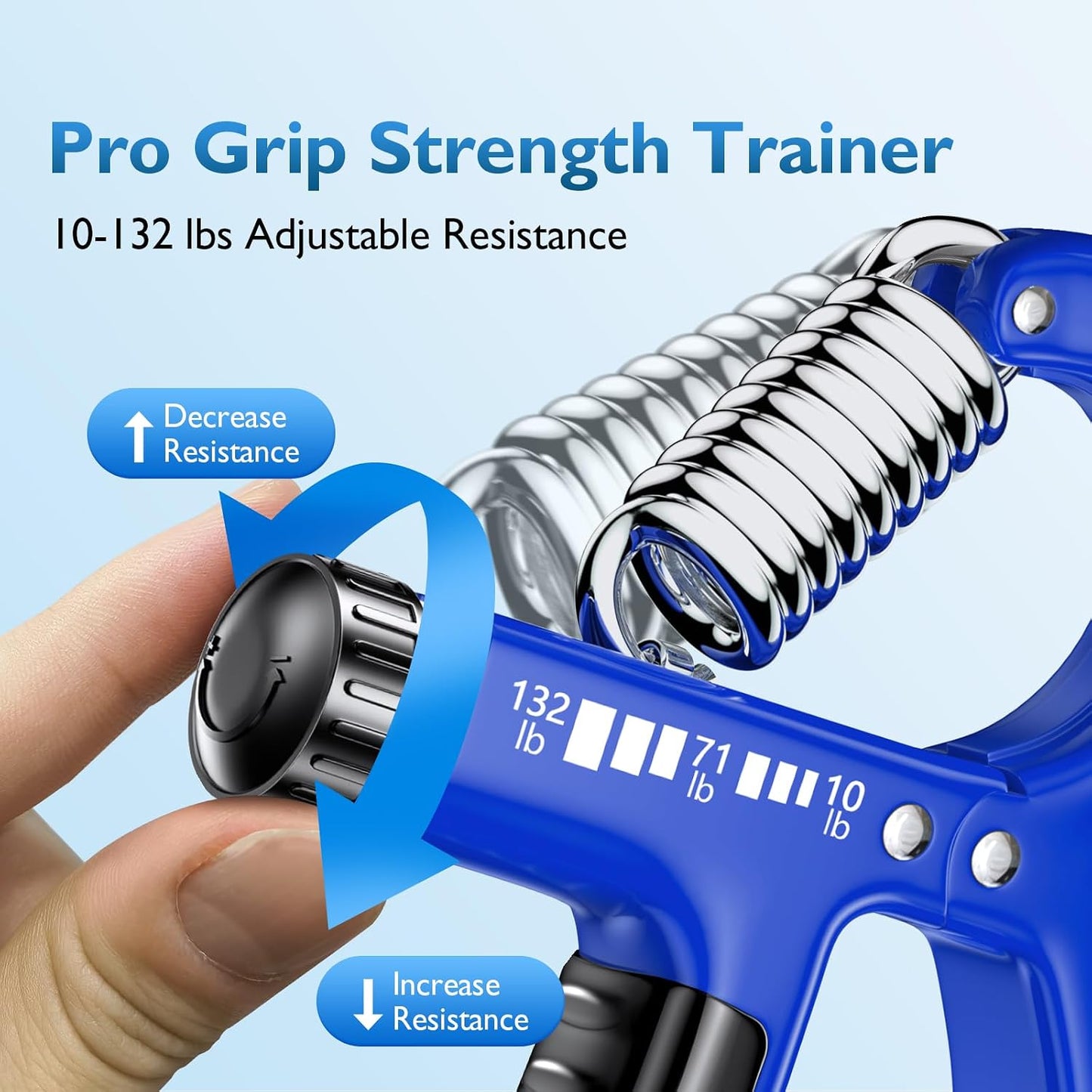 FitBeast Grip Strengthener Forearm Strengthener, Adjustable Hand Grip Strengthener for Strength Training & Rehabilitation, 10-132 lbs Resistance, Ideal for Athletes and Physical Therapy (1 Piece)