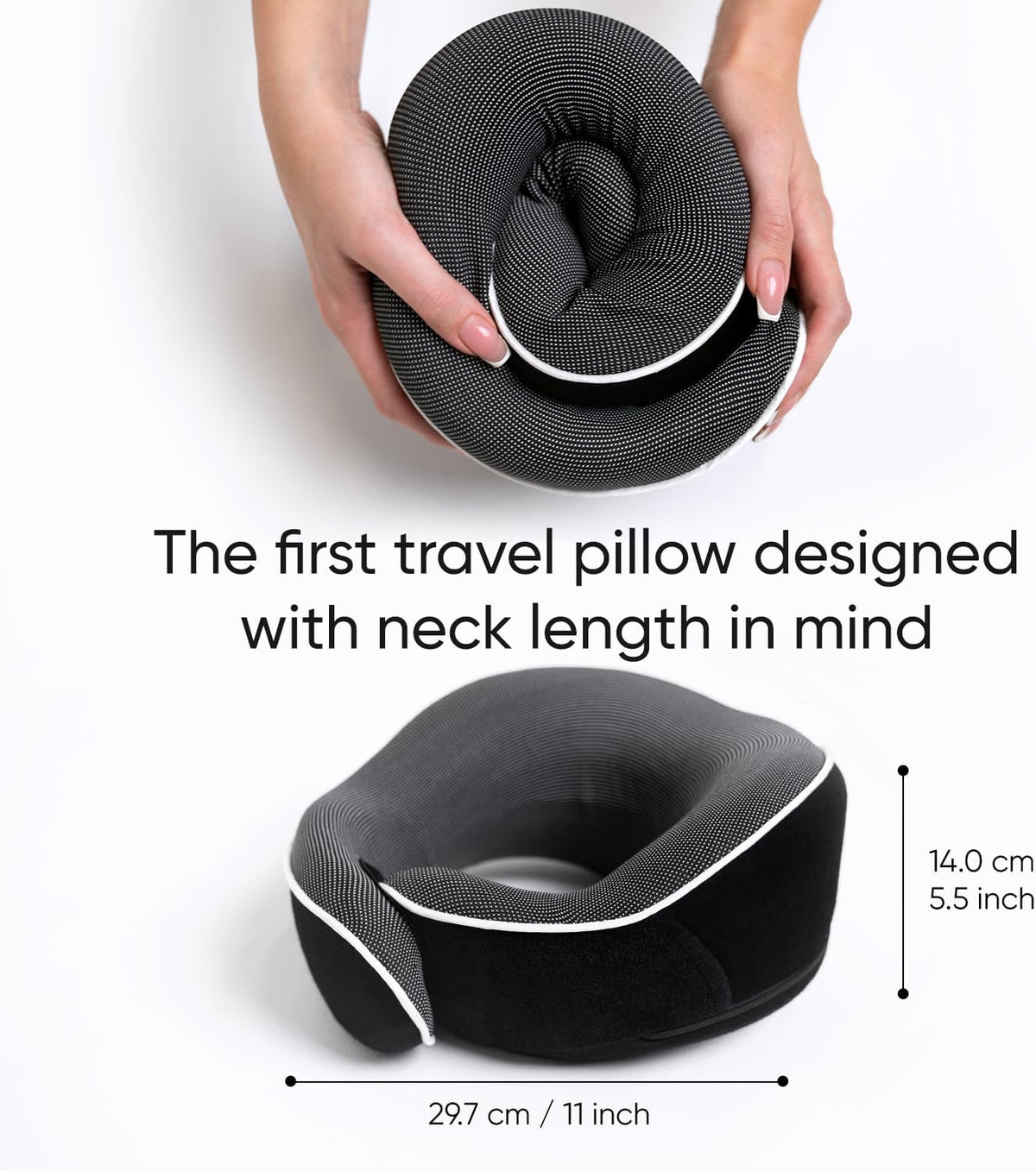 Proglobe Travel Neck Pillow for Airplanes, Long Haul Flight Kit, Grey
