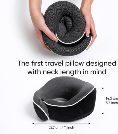 Proglobe Travel Neck Pillow for Airplanes, Long Haul Flight Kit, Grey