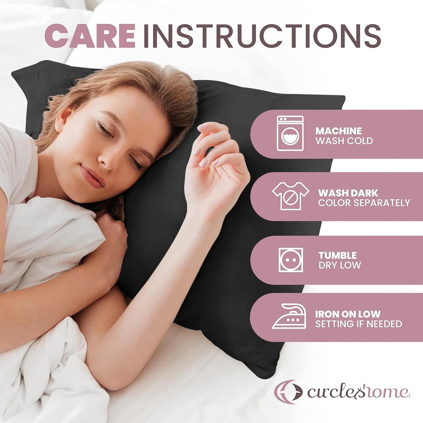 CirclesHome Pillow Protectors 4 Pack Standard Zippered - 100% Cotton Breathable Pillowcases - Protects Pillows from Dirt, Dust and Debri (Standard - Set of 4 - 20x26)