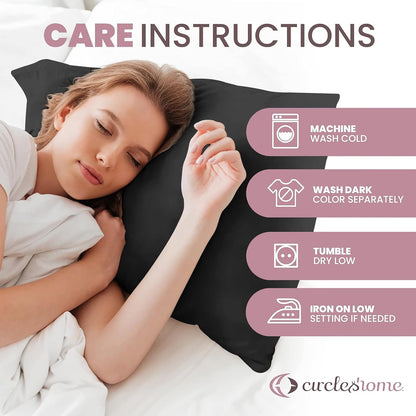 CirclesHome Pillow Protectors 4 Pack Standard Zippered - 100% Cotton Breathable Pillowcases - Protects Pillows from Dirt, Dust and Debri (Standard - Set of 4 - 20x26)